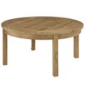 East End Imports Marina Outdoor Patio Teak Round Coffee Table- Natural EEI-1153-NAT